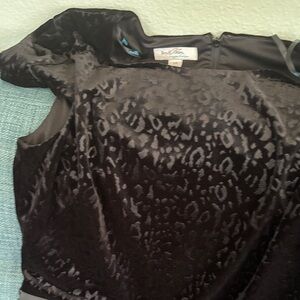 Jessica Howard Black Velvet Animal-Texture Cocktail Dress